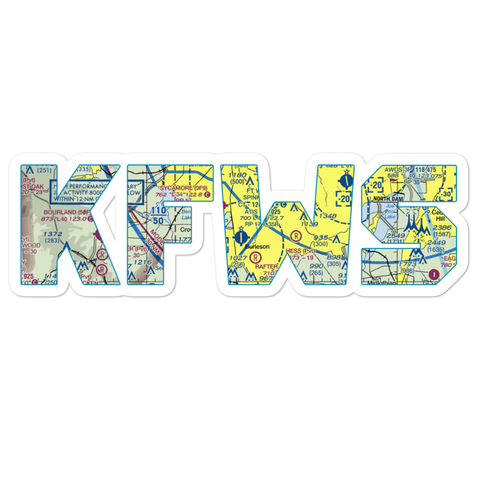 Fort Worth Spinks Airport (FWS) VFR Sectional Sticker 