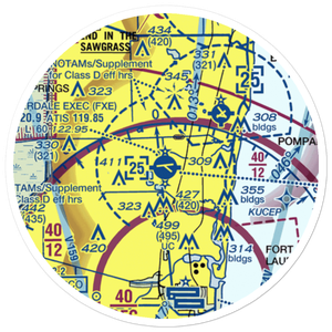 Fort Lauderdale Executive Airport (FXE) VFR Sectional Sticker (20 mile)