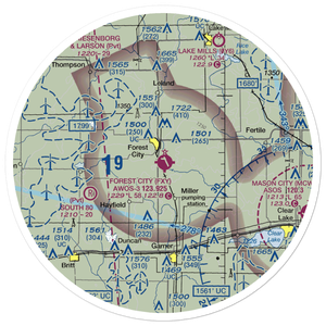 Forest City Municipal Airport (FXY) VFR Sectional Sticker (30 mile)