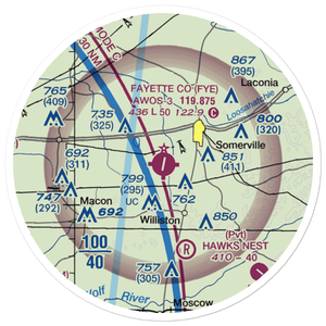 Fayette County Airport (FYE) VFR Sectional Sticker (20 mile)