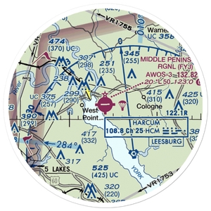 Middle Peninsula Regional Airport (FYJ) VFR Sectional Sticker (20 mile)