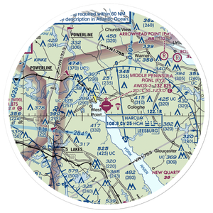 Middle Peninsula Regional Airport (FYJ) VFR Sectional Sticker (30 mile)