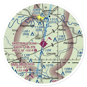 Fayetteville Municipal Airport (FYM) VFR Sectional Sticker (20 mile)