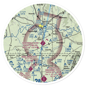 Fayetteville Municipal Airport (FYM) VFR Sectional Sticker (30 mile)