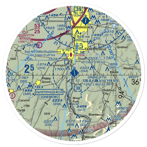 Drake Field (FYV) VFR Sectional Sticker (30 mile)