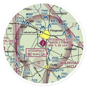 Fitzgerald Municipal Airport (FZG) VFR Sectional Sticker (20 mile)