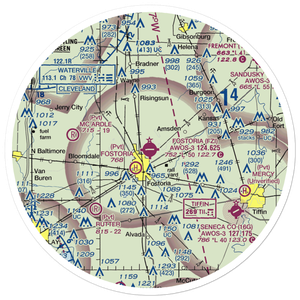 Fostoria Metropolitan Airport (FZI) VFR Sectional Sticker (30 mile)