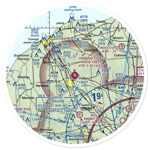 Oswego County Airport (FZY) VFR Sectional Sticker (30 mile)