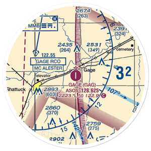 Gage Airport (GAG) VFR Sectional Sticker (20 mile)