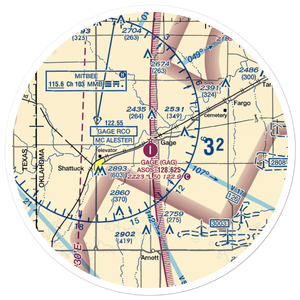 Gage Airport (GAG) VFR Sectional Sticker (30 mile)