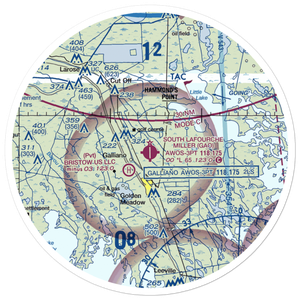 South Lafourche Leonard Miller Jr Airport (GAO) VFR Sectional Sticker (30 mile)