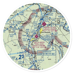 Gallia Meigs Regional Airport (GAS) VFR Sectional Sticker (30 mile)