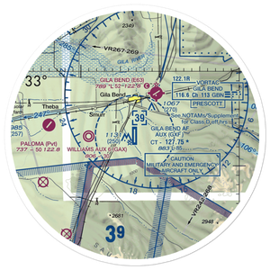 Gila Bend Af Aux Airport (GXF) VFR Sectional Sticker (30 mile)