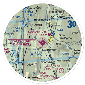 Walter J. Koladza Airport (GBR) VFR Sectional Sticker (20 mile)