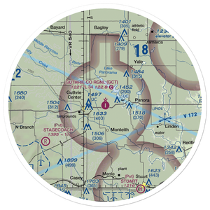 Guthrie County Regional Airport (GCT) VFR Sectional Sticker (30 mile)