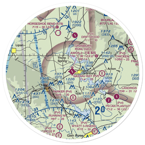 Granbury Regional Airport (GDJ) VFR Sectional Sticker (30 mile)