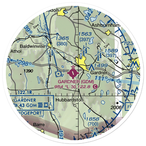 Gardner Municipal Airport (GDM) VFR Sectional Sticker (20 mile)