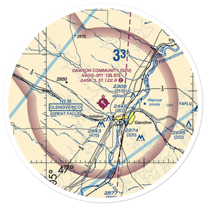 Dawson Community Airport (GDV) VFR Sectional Sticker (30 mile)