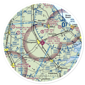 Sussex County Airport (GED) VFR Sectional Sticker (30 mile)