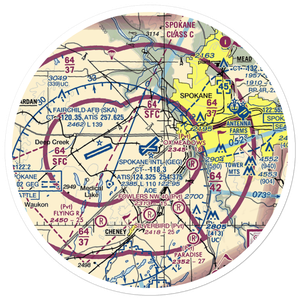 Spokane International Airport (GEG) VFR Sectional Sticker (30 mile)