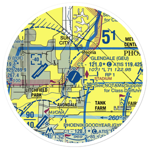 Glendale Municipal Airport (GEU) VFR Sectional Sticker (20 mile)