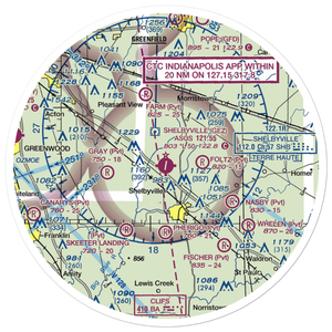Shelbyville Municipal Airport (GEZ) VFR Sectional Sticker (30 mile)