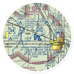 Grand Forks International Airport (GFK) VFR Sectional Sticker (20 mile)