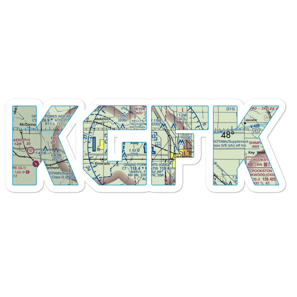 Grand Forks International Airport (GFK) VFR Sectional Sticker 