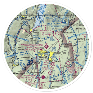 Floyd Bennett Memorial Airport (GFL) VFR Sectional Sticker (30 mile)