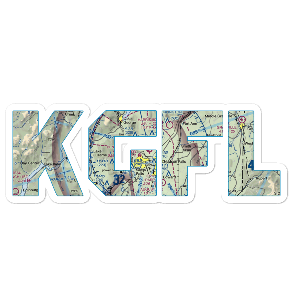 Floyd Bennett Memorial Airport (GFL) VFR Sectional Sticker 