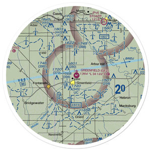 Greenfield Municipal Airport (GFZ) VFR Sectional Sticker (30 mile)
