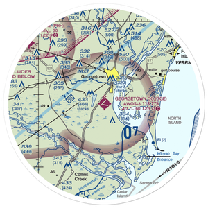 Georgetown County Airport (GGE) VFR Sectional Sticker (30 mile)