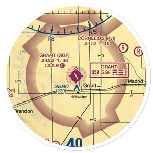 Grant Municipal Airport (GGF) VFR Sectional Sticker (20 mile)