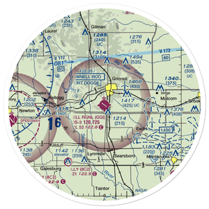 Grinnell Regional Airport (GGI) VFR Sectional Sticker (30 mile)