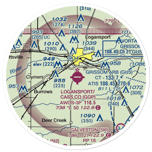 Logansport Cass County Airport (GGP) VFR Sectional Sticker (20 mile)