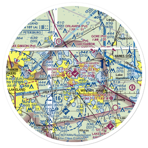Winter Haven Regional Airport - Gilbert Field (GIF) VFR Sectional Sticker (30 mile)