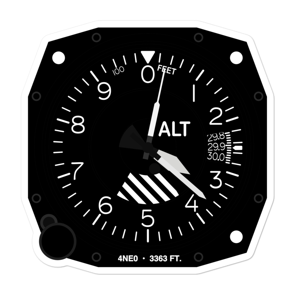Regier Brothers Airport (4NE0) Altimeter Stickers 