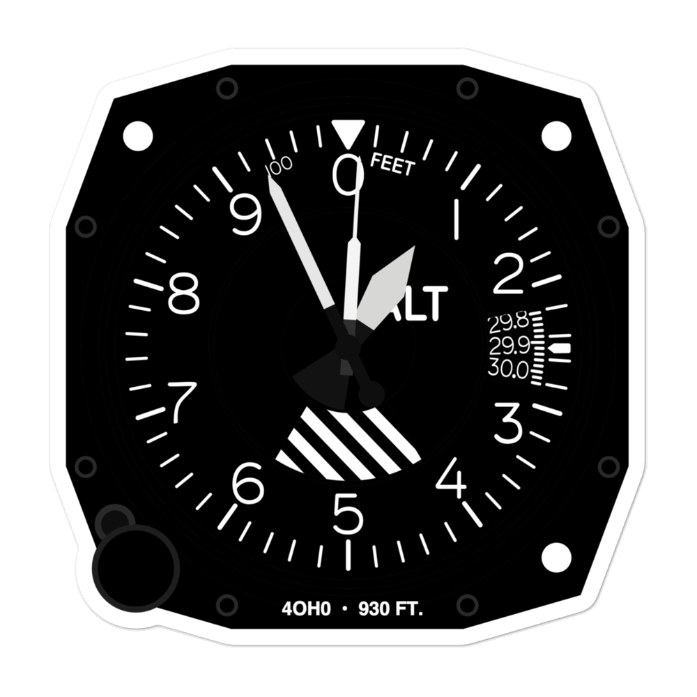 Black Heliport (4OH0) Altimeter Stickers 