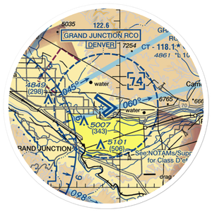 Grand Junction Regional Airport (GJT) VFR Sectional Sticker (20 mile)
