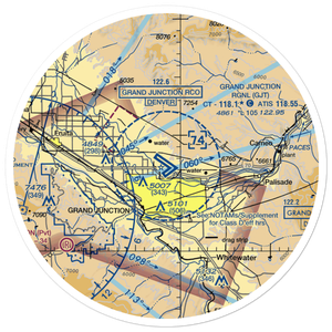 Grand Junction Regional Airport (GJT) VFR Sectional Sticker (30 mile)
