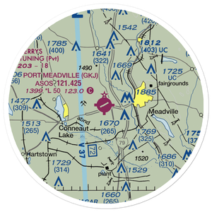 Port Meadville Airport (GKJ) VFR Sectional Sticker (20 mile)