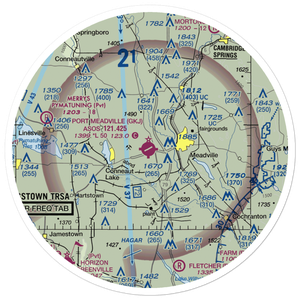 Port Meadville Airport (GKJ) VFR Sectional Sticker (30 mile)