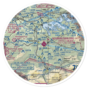Gatlinburg-Pigeon Forge Airport (GKT) VFR Sectional Sticker (30 mile)