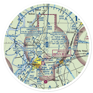 Mid Delta Regional Airport (GLH) VFR Sectional Sticker (30 mile)