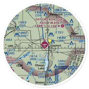 Gaylord Regional Airport (GLR) VFR Sectional Sticker (20 mile)