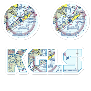 Scholes International At Galveston Airport (GLS) VFR Sectional Sticker Pack