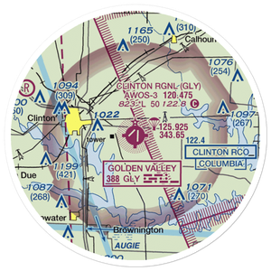 Clinton Memorial Airport (GLY) VFR Sectional Sticker (20 mile)
