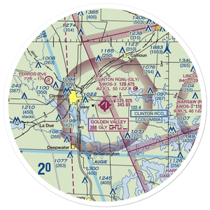 Clinton Memorial Airport (GLY) VFR Sectional Sticker (30 mile)
