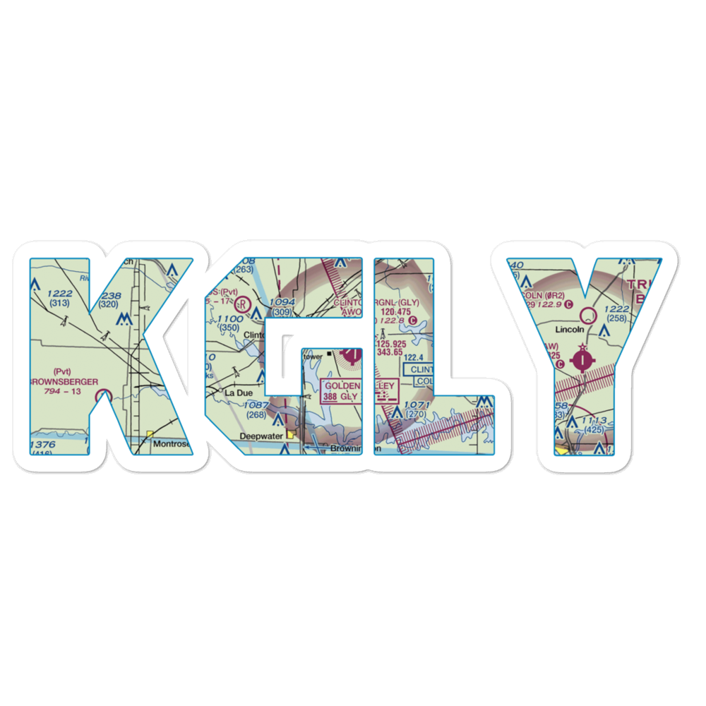 Clinton Memorial Airport (GLY) VFR Sectional Sticker 
