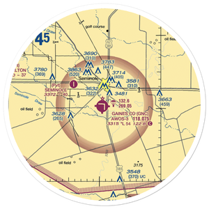Gaines County Airport (GNC) VFR Sectional Sticker (30 mile)